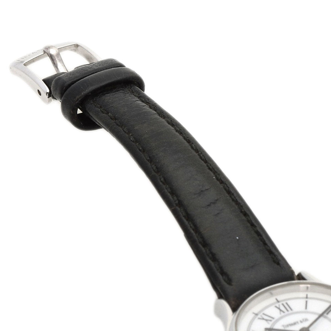 TIFFANY&Co. Watches Quartz Stainless Steel, Leather Silver Classic Round Face white dial Women Used Authentic
