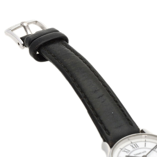TIFFANY&Co. Watches Quartz Stainless Steel, Leather Silver Classic Round Face white dial Women Used Authentic
