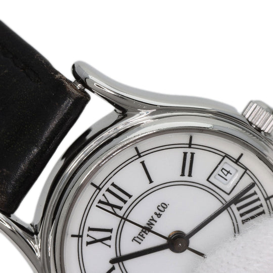TIFFANY&Co. Watches Quartz Stainless Steel, Leather Silver Classic Round Face white dial Women Used Authentic