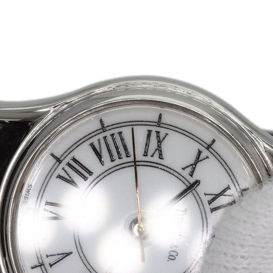 TIFFANY&Co. Watches Quartz Stainless Steel, Leather Silver Classic Round Face white dial Women Used Authentic