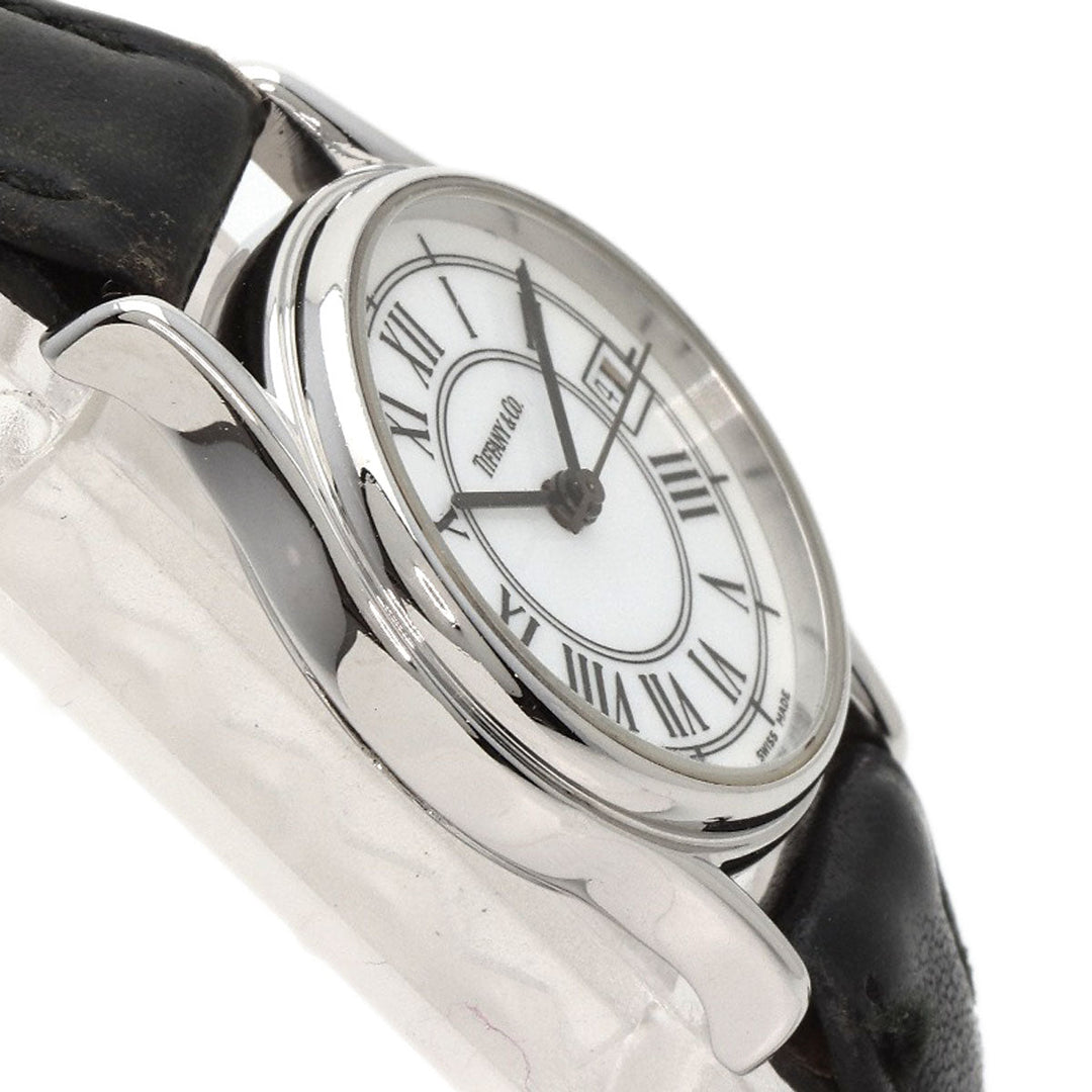 TIFFANY&Co. Watches Quartz Stainless Steel, Leather Silver Classic Round Face white dial Women Used Authentic