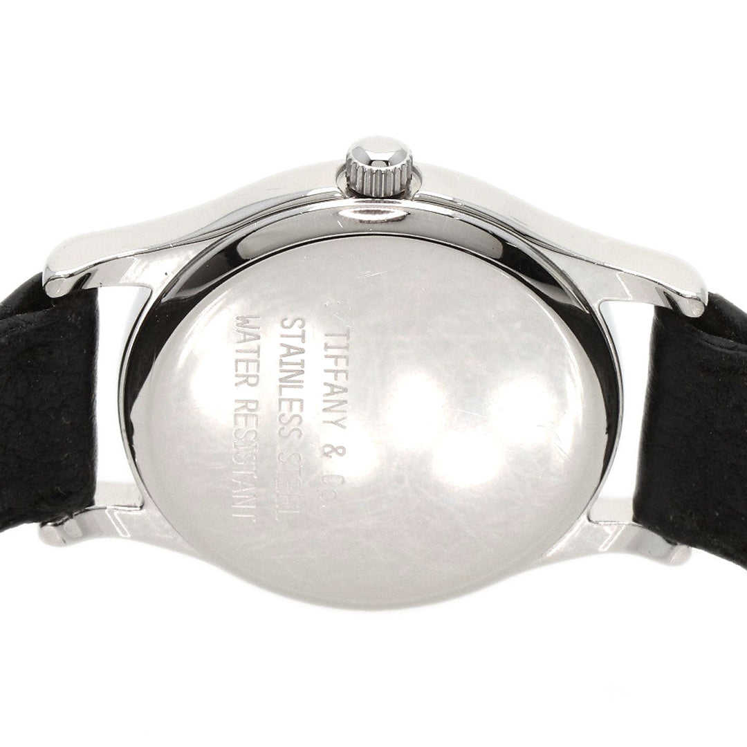 TIFFANY&Co. Watches Quartz Stainless Steel, Leather Silver Classic Round Face white dial Women Used Authentic
