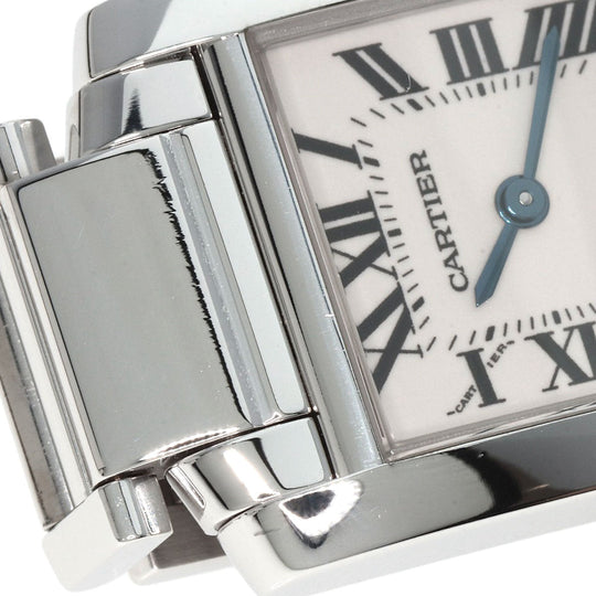 CARTIER Watches Quartz W50012S3 K18WG Silver Tank francaise SM Ivory dial