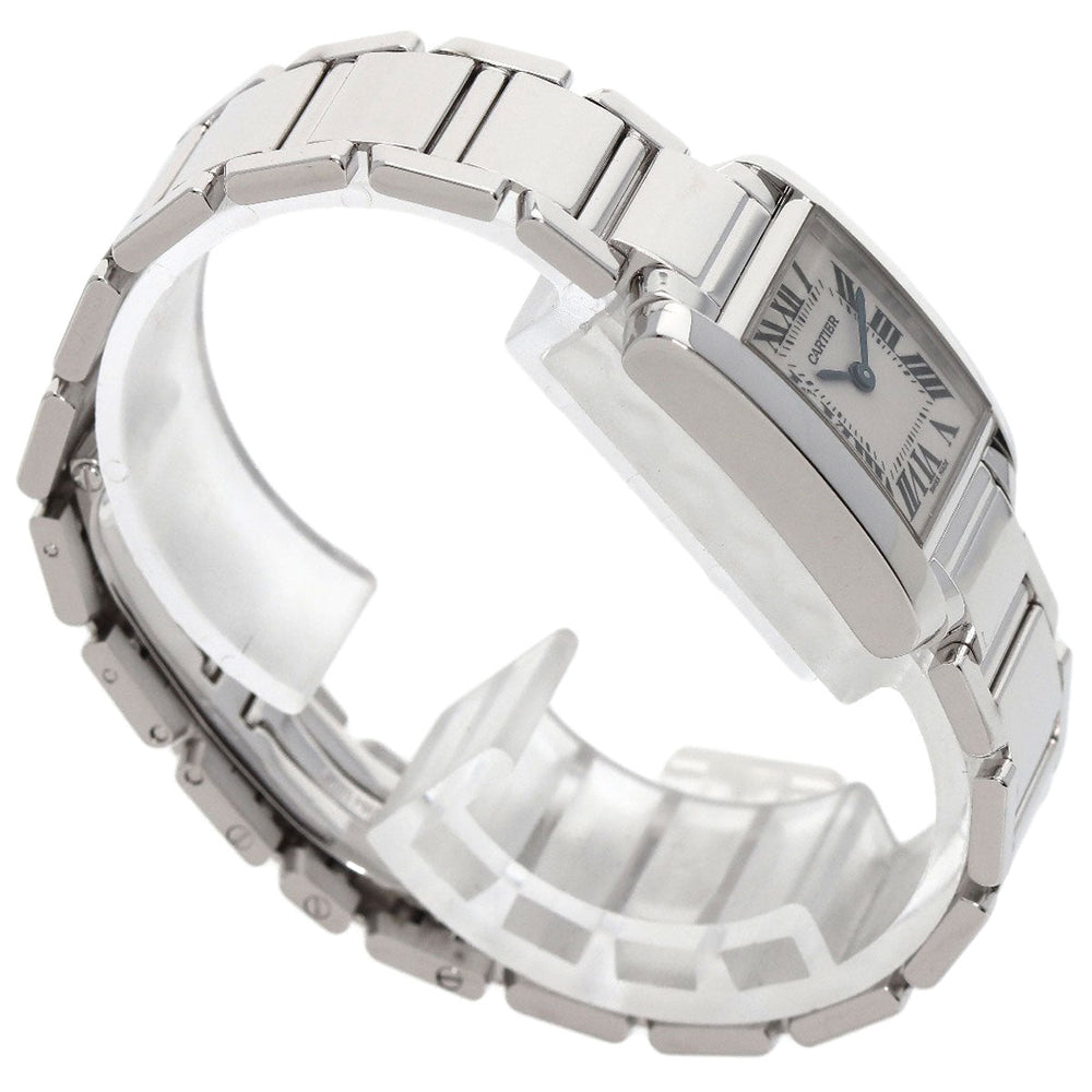 CARTIER Watches Quartz W50012S3 K18WG Silver Tank francaise SM Ivory dial