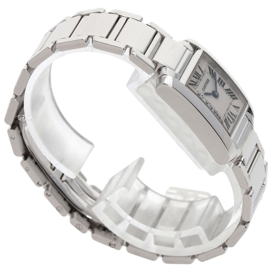 CARTIER Watches Quartz W50012S3 K18WG Silver Tank francaise SM Ivory dial