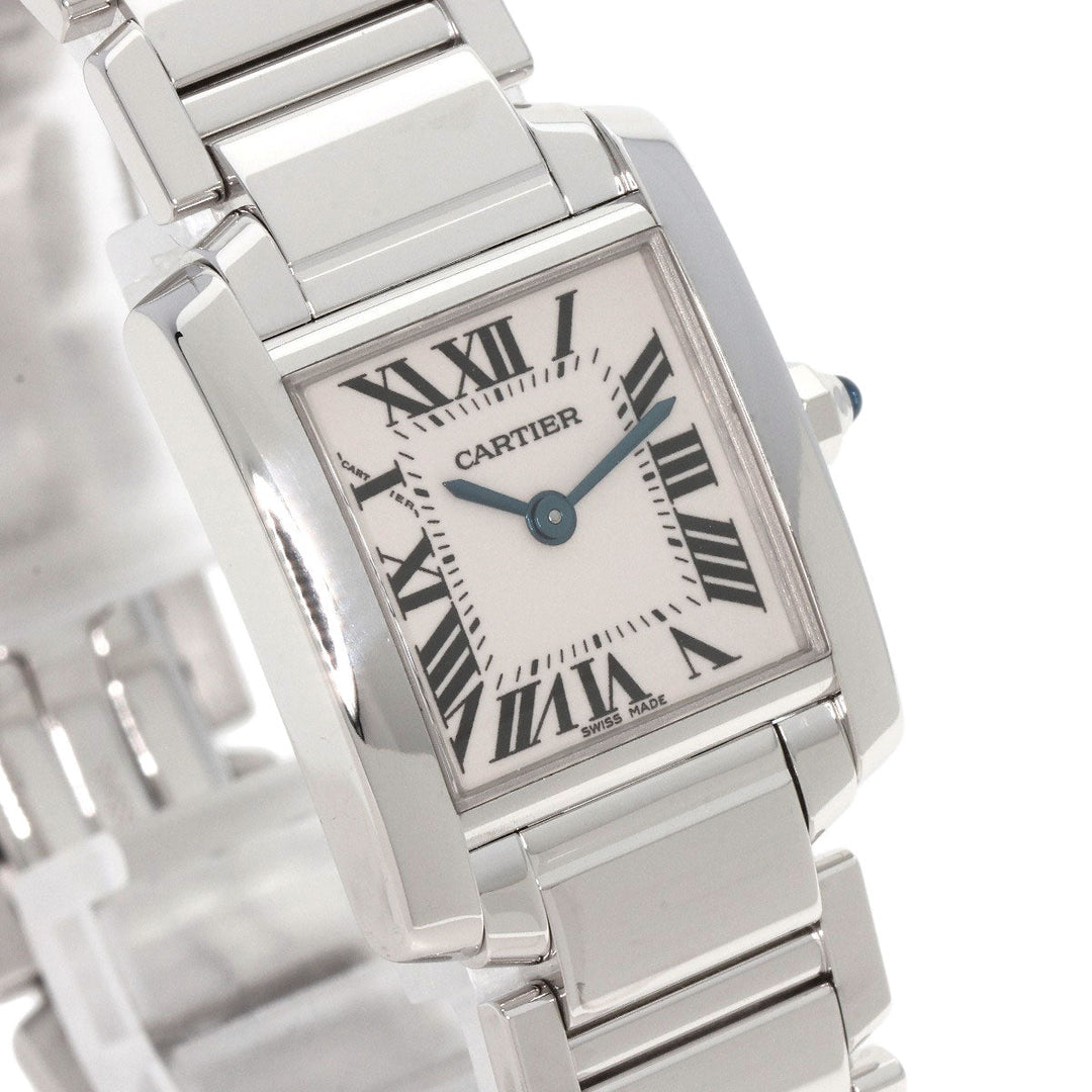 CARTIER Watches Quartz W50012S3 K18WG Silver Tank francaise SM Ivory dial