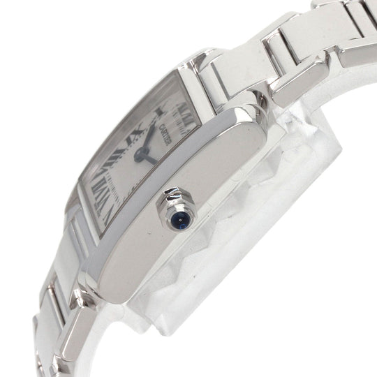 CARTIER Watches Quartz W50012S3 K18WG Silver Tank francaise SM Ivory dial
