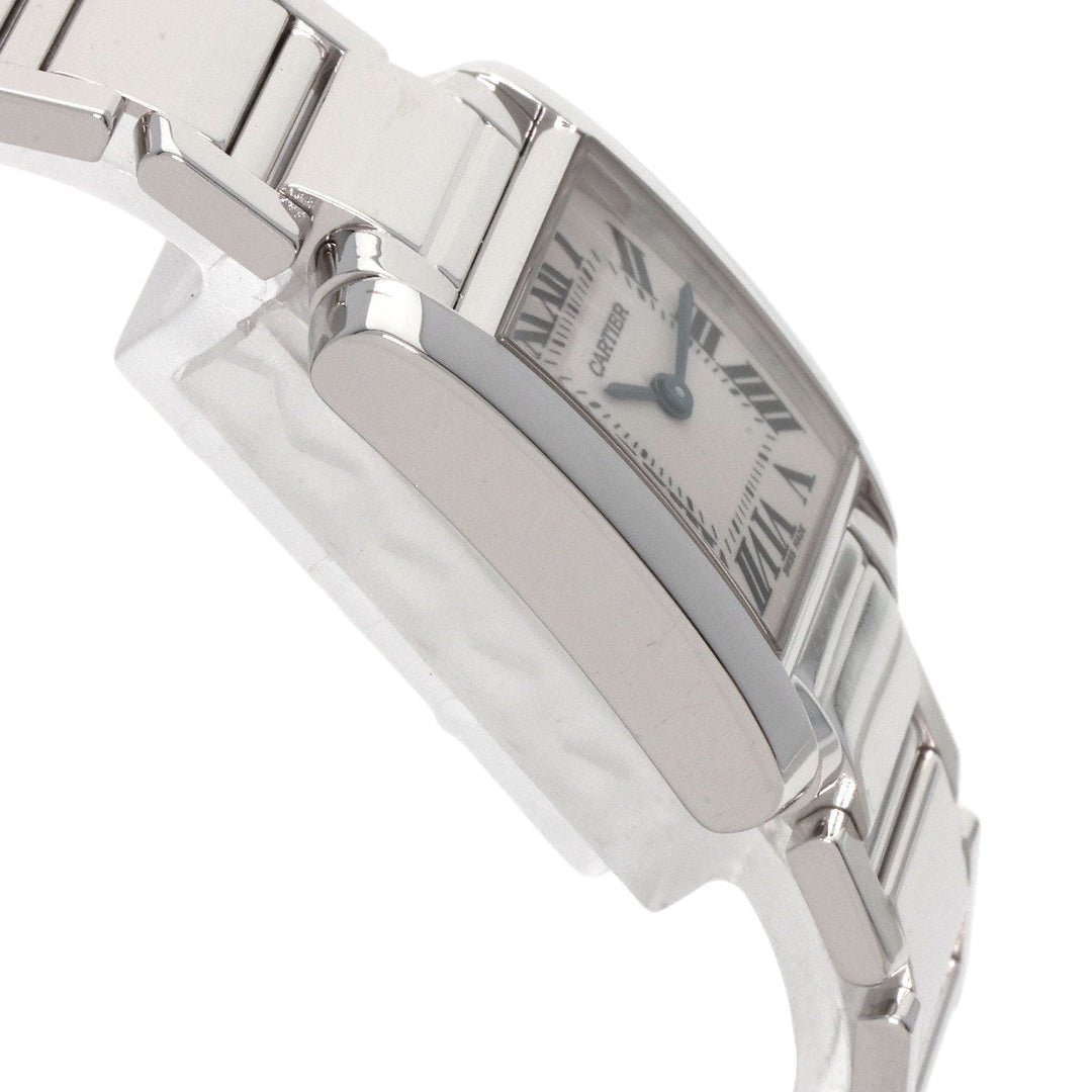 CARTIER Watches Quartz W50012S3 K18WG Silver Tank francaise SM Ivory dial