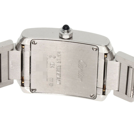 CARTIER Watches Quartz W50012S3 K18WG Silver Tank francaise SM Ivory dial