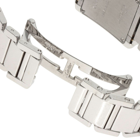 CARTIER Watches Quartz W50012S3 K18WG Silver Tank francaise SM Ivory dial