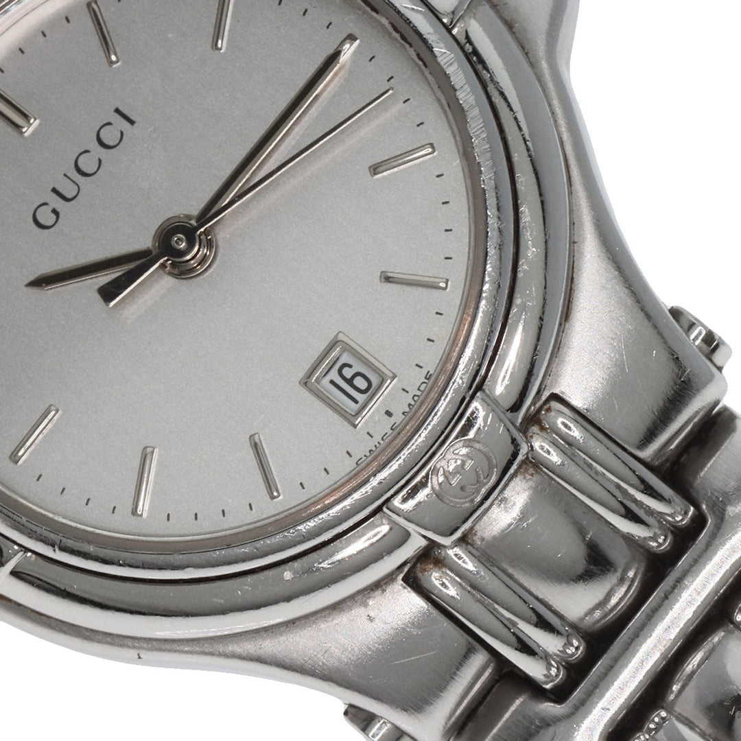 GUCCI Watches Quartz 9040L Stainless Steel , Stainless Steel Silver Round face Silver dial Women Used Authentic