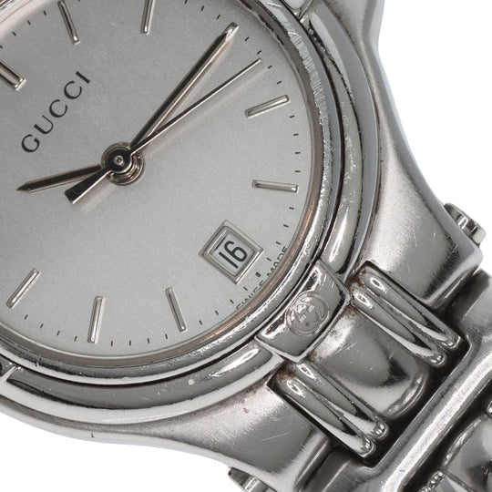 GUCCI Watches Quartz 9040L Stainless Steel , Stainless Steel Silver Round face Silver dial Women Used Authentic