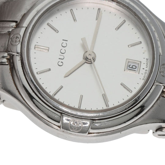 GUCCI Watches Quartz 9040L Stainless Steel , Stainless Steel Silver Round face Silver dial Women Used Authentic