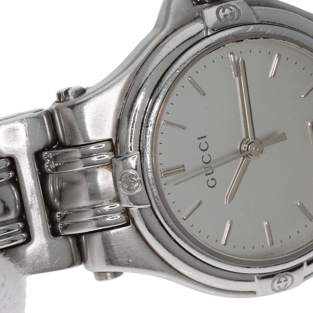 GUCCI Watches Quartz 9040L Stainless Steel , Stainless Steel Silver Round face Silver dial Women Used Authentic
