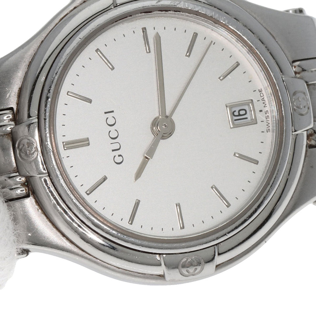 GUCCI Watches Quartz 9040L Stainless Steel , Stainless Steel Silver Round face Silver dial Women Used Authentic
