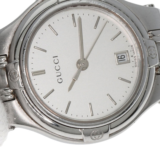 GUCCI Watches Quartz 9040L Stainless Steel , Stainless Steel Silver Round face Silver dial Women Used Authentic