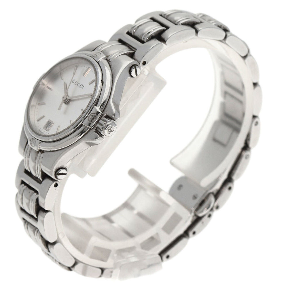 GUCCI Watches Quartz 9040L Stainless Steel , Stainless Steel Silver Round face Silver dial Women Used Authentic