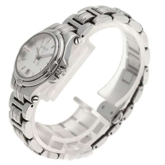 GUCCI Watches Quartz 9040L Stainless Steel , Stainless Steel Silver Round face Silver dial Women Used Authentic