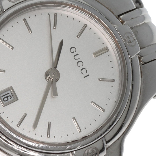 GUCCI Watches Quartz 9040L Stainless Steel , Stainless Steel Silver Round face Silver dial Women Used Authentic