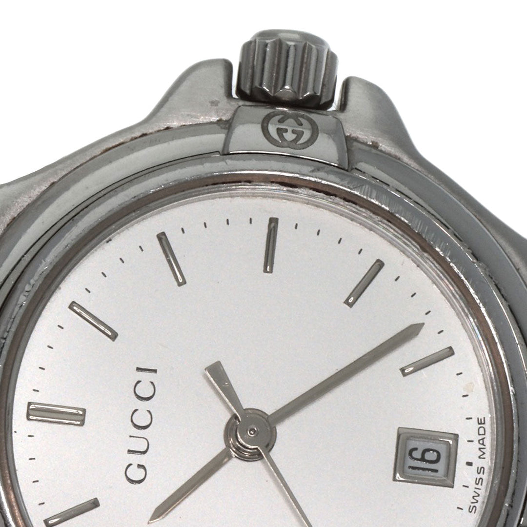 GUCCI Watches Quartz 9040L Stainless Steel , Stainless Steel Silver Round face Silver dial Women Used Authentic