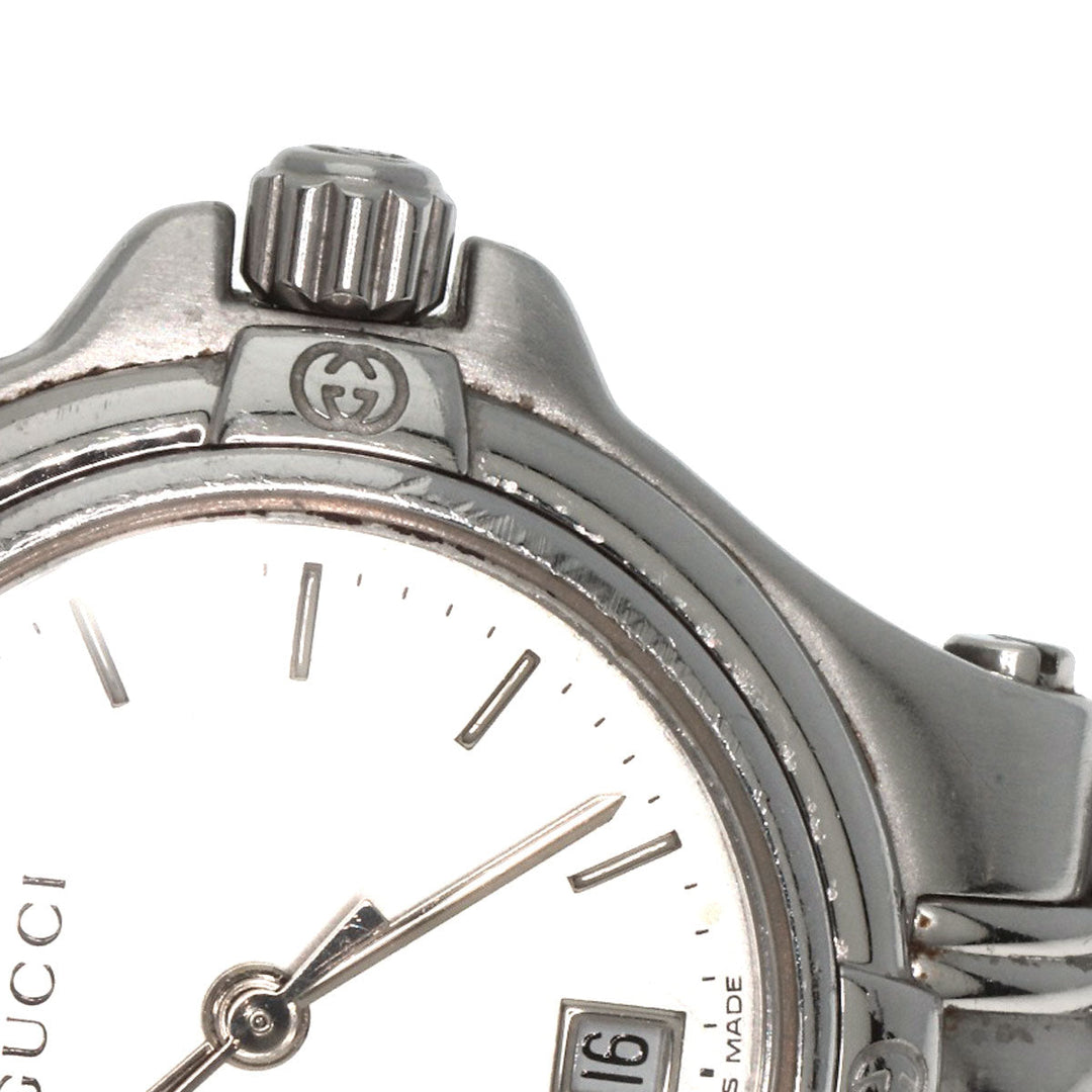 GUCCI Watches Quartz 9040L Stainless Steel , Stainless Steel Silver Round face Silver dial Women Used Authentic