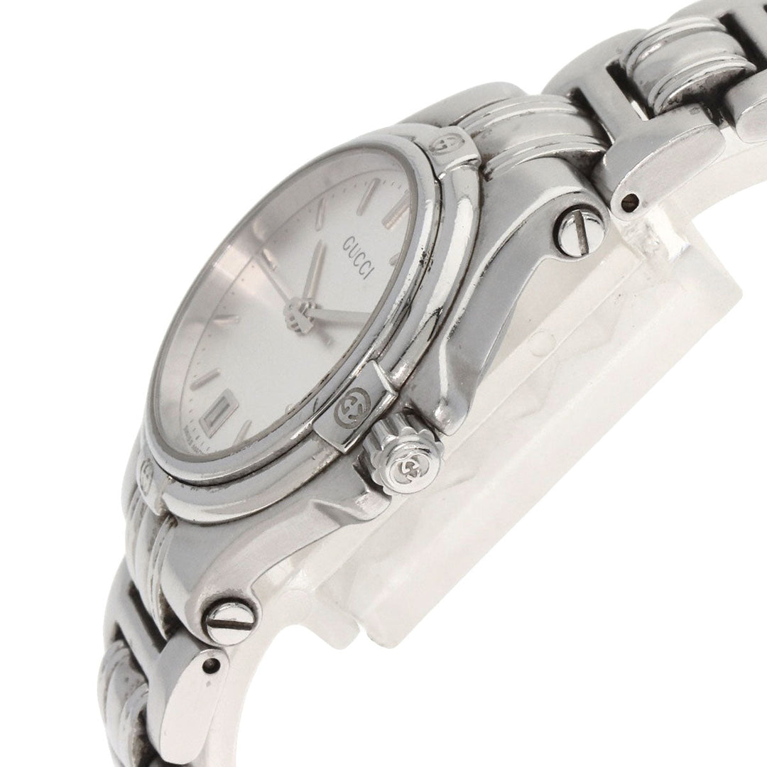 GUCCI Watches Quartz 9040L Stainless Steel , Stainless Steel Silver Round face Silver dial Women Used Authentic