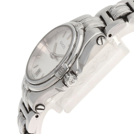 GUCCI Watches Quartz 9040L Stainless Steel , Stainless Steel Silver Round face Silver dial Women Used Authentic