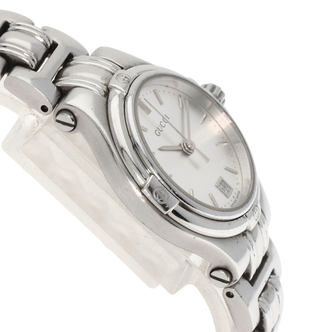 GUCCI Watches Quartz 9040L Stainless Steel , Stainless Steel Silver Round face Silver dial Women Used Authentic