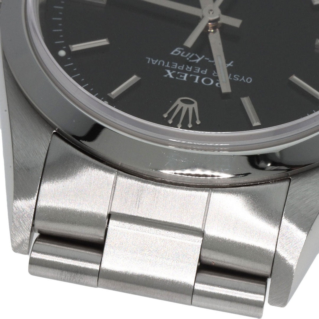 ROLEX Watches Mechanical Automatic 14000M Stainless Steel , Stainless Steel Silver Air king black dial mens Used Authentic
