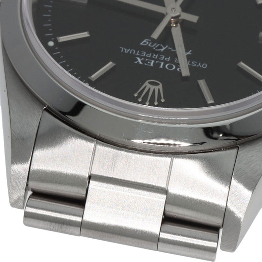 ROLEX Watches Mechanical Automatic 14000M Stainless Steel , Stainless Steel Silver Air king black dial mens Used Authentic