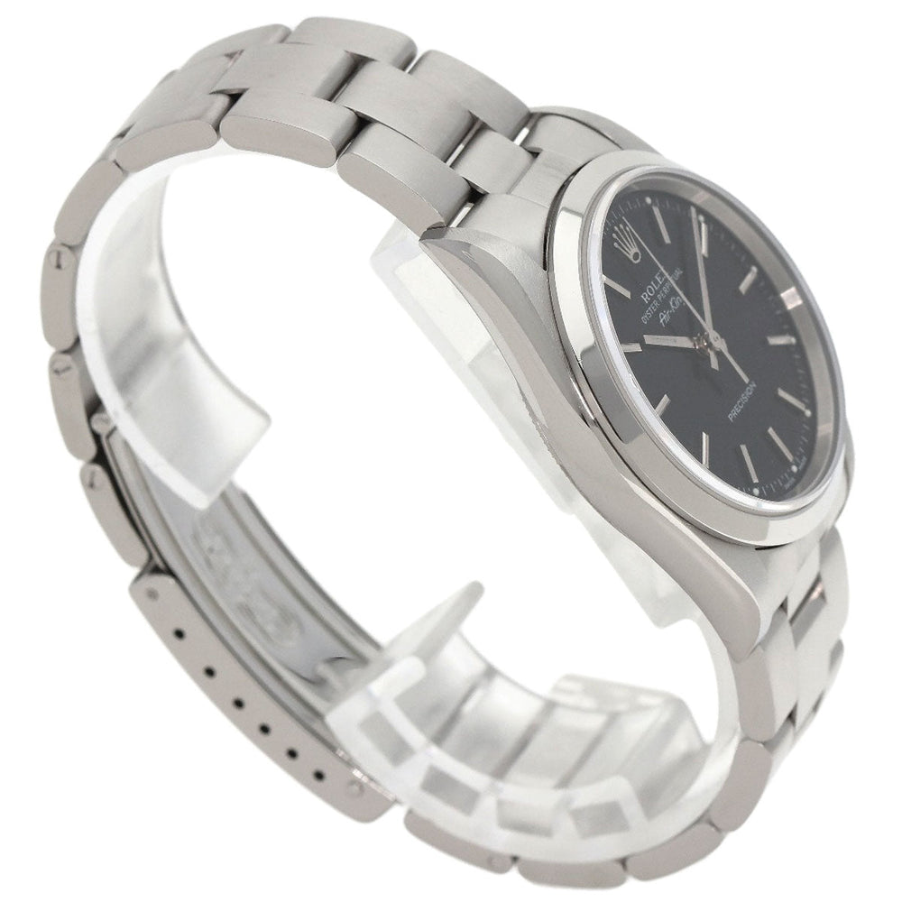 ROLEX Watches Mechanical Automatic 14000M Stainless Steel , Stainless Steel Silver Air king black dial mens Used Authentic