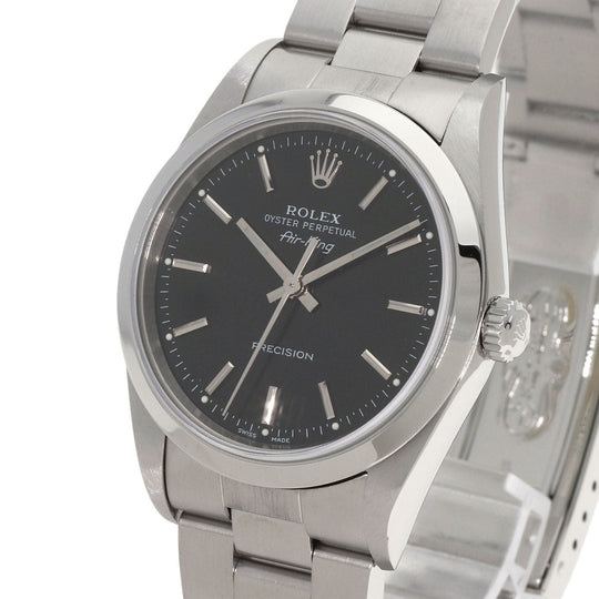 ROLEX Watches Mechanical Automatic 14000M Stainless Steel , Stainless Steel Silver Air king black dial mens Used Authentic