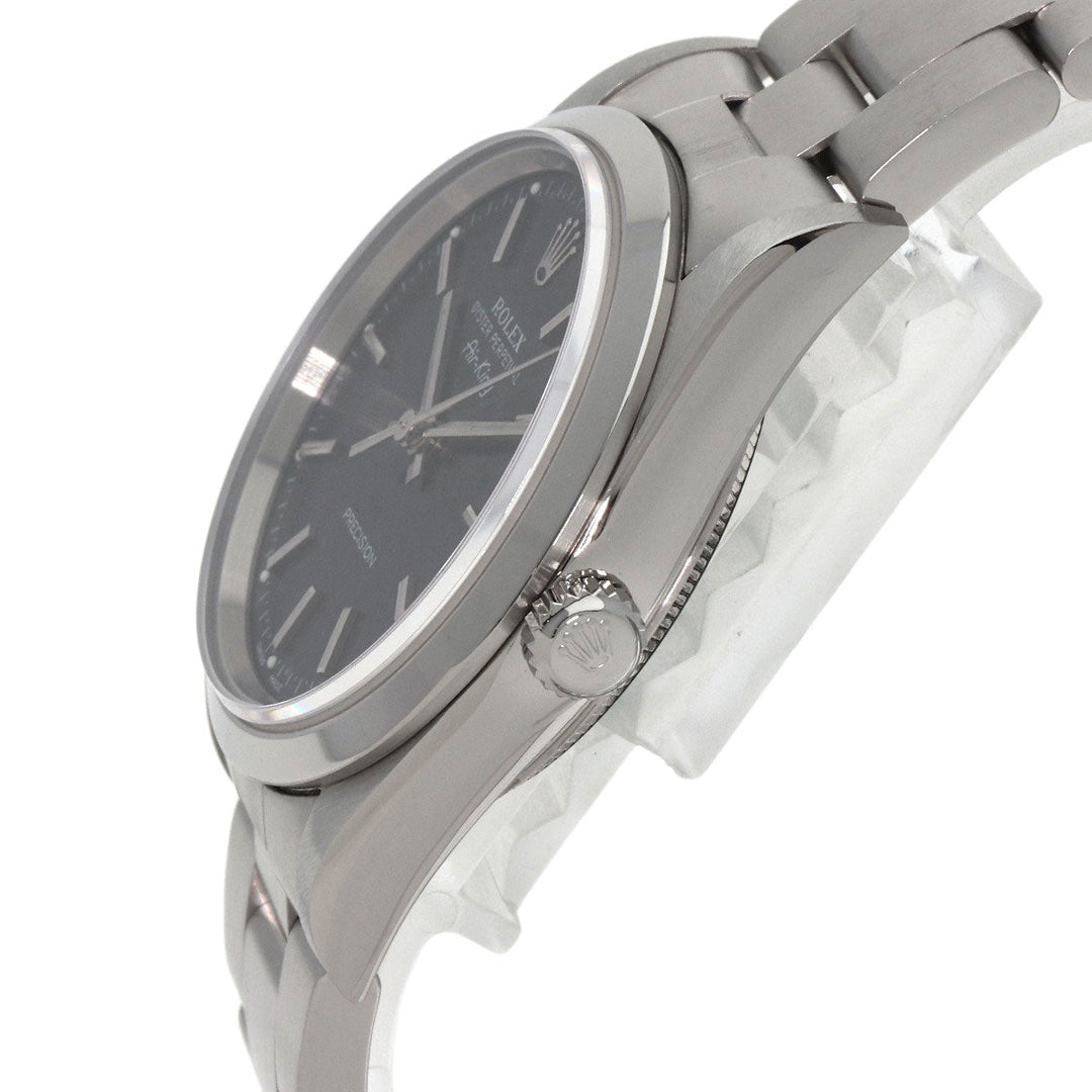 ROLEX Watches Mechanical Automatic 14000M Stainless Steel , Stainless Steel Silver Air king black dial mens Used Authentic