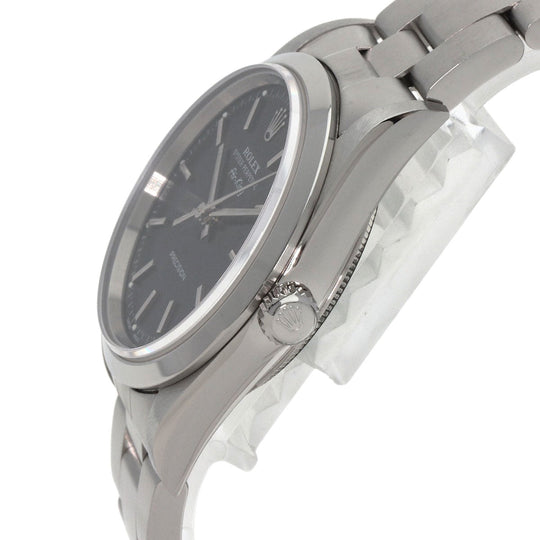 ROLEX Watches Mechanical Automatic 14000M Stainless Steel , Stainless Steel Silver Air king black dial mens Used Authentic