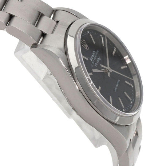 ROLEX Watches Mechanical Automatic 14000M Stainless Steel , Stainless Steel Silver Air king black dial mens Used Authentic