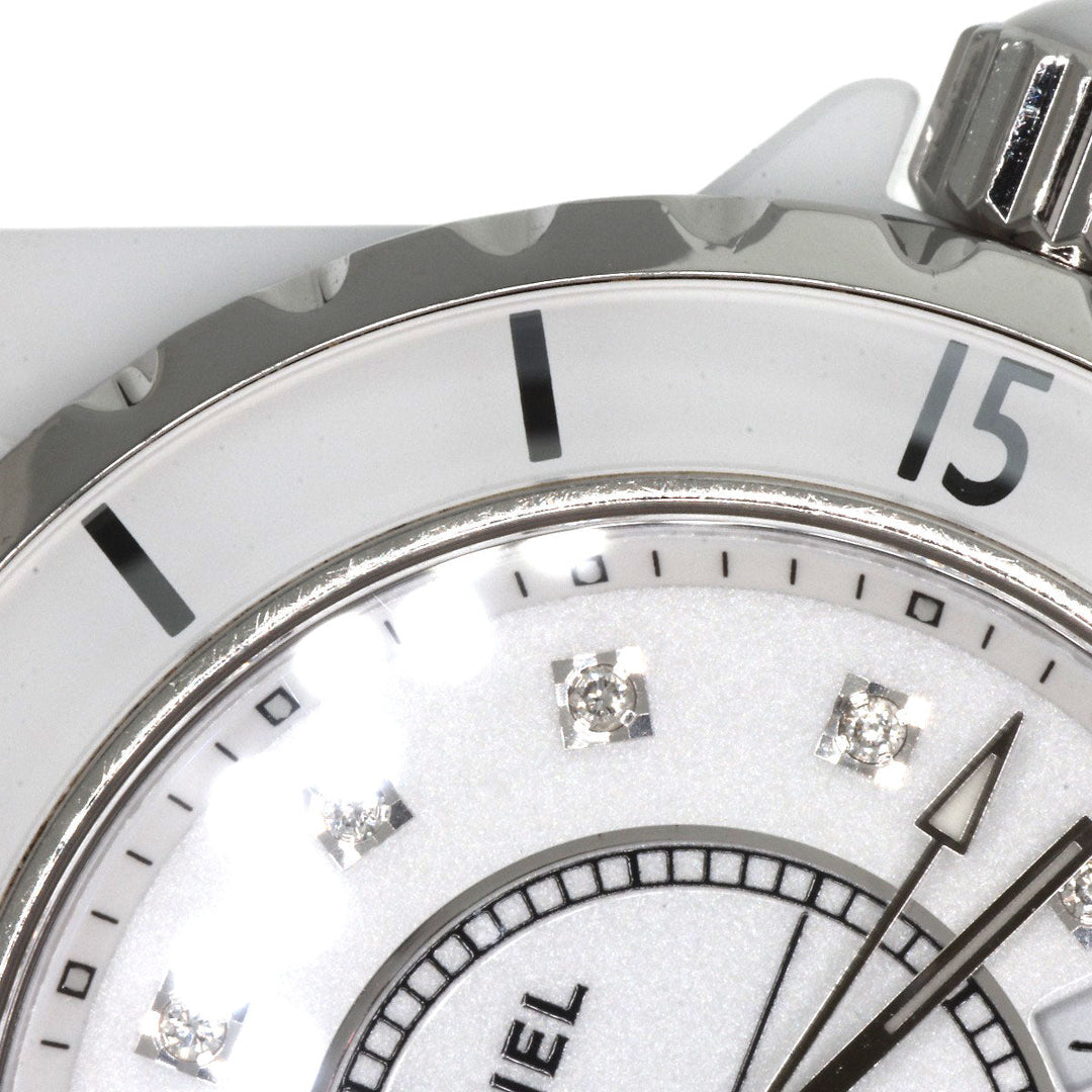 CHANEL Watches Quartz H1628 Ceramic, Ceramic white J12 1.3" White Ceramic 12P Diamond white dial Women Used Authentic
