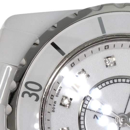 CHANEL Watches Quartz H1628 Ceramic, Ceramic white J12 1.3" White Ceramic 12P Diamond white dial Women Used Authentic