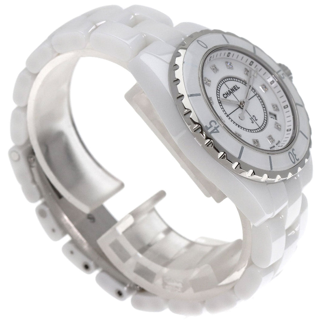 CHANEL Watches Quartz H1628 Ceramic, Ceramic white J12 1.3" White Ceramic 12P Diamond white dial Women Used Authentic