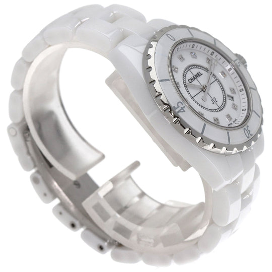 CHANEL Watches Quartz H1628 Ceramic, Ceramic white J12 1.3" White Ceramic 12P Diamond white dial Women Used Authentic