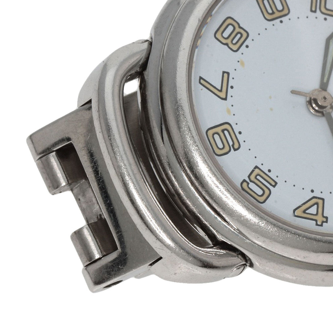 HERMES Watches Quartz PU2.210 Stainless Steel , Stainless Steel Silver Pullman blue dial Women Used Authentic