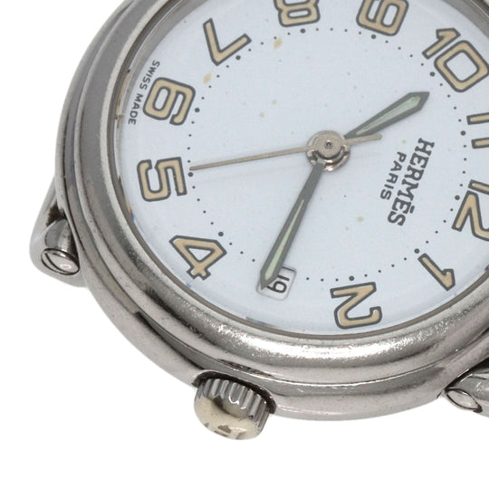 HERMES Watches Quartz PU2.210 Stainless Steel , Stainless Steel Silver Pullman blue dial Women Used Authentic