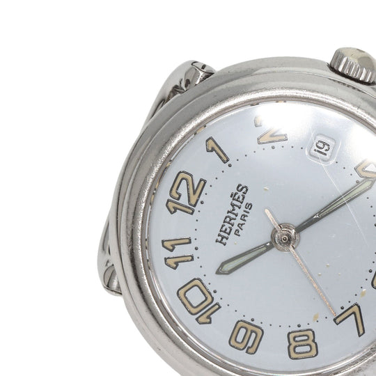 HERMES Watches Quartz PU2.210 Stainless Steel , Stainless Steel Silver Pullman blue dial Women Used Authentic