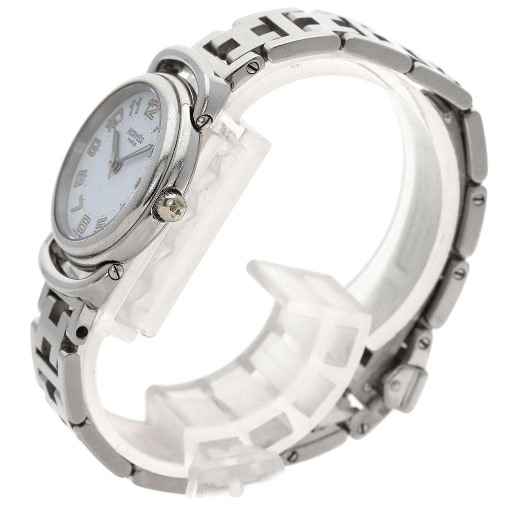 HERMES Watches Quartz PU2.210 Stainless Steel , Stainless Steel Silver Pullman blue dial Women Used Authentic
