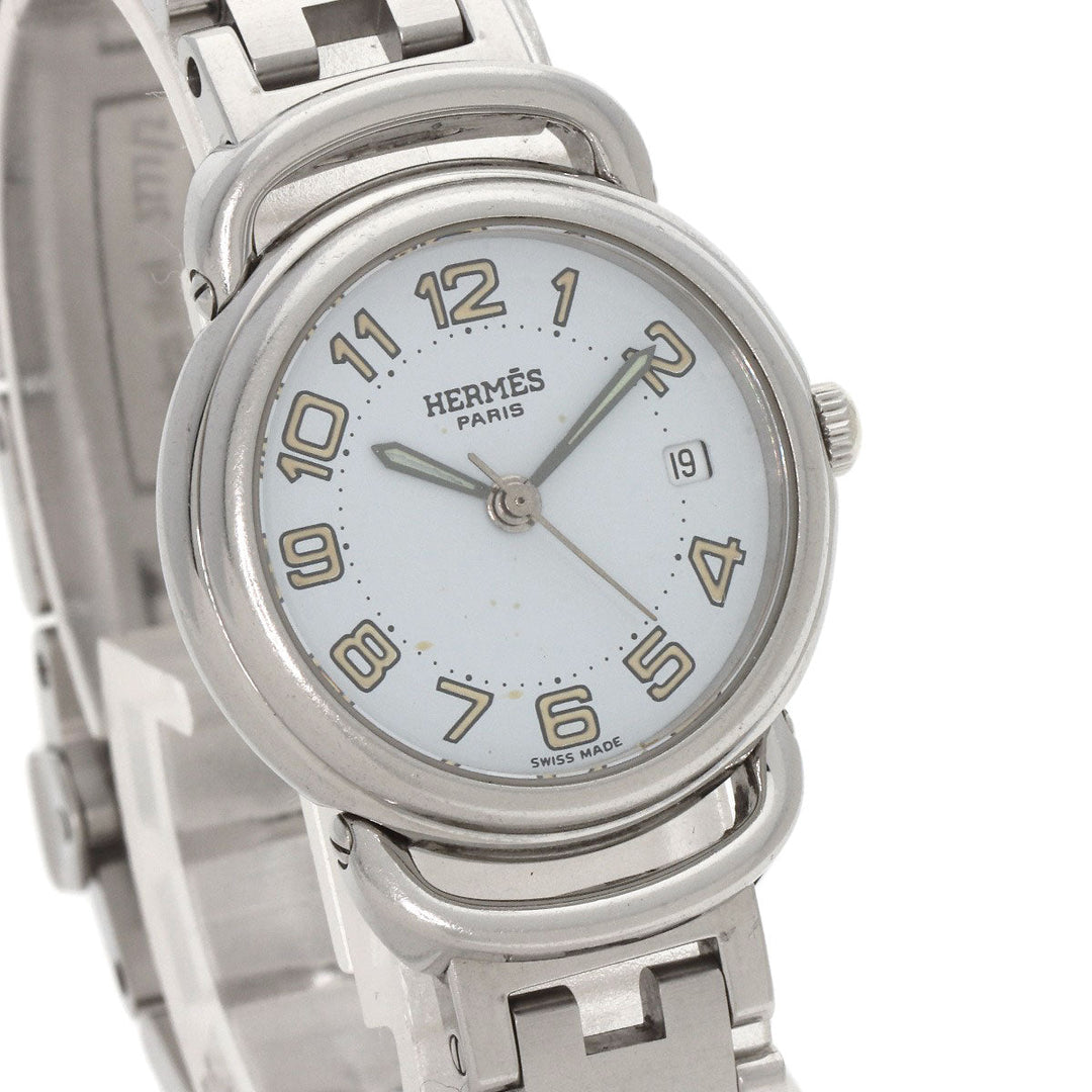 HERMES Watches Quartz PU2.210 Stainless Steel , Stainless Steel Silver Pullman blue dial Women Used Authentic