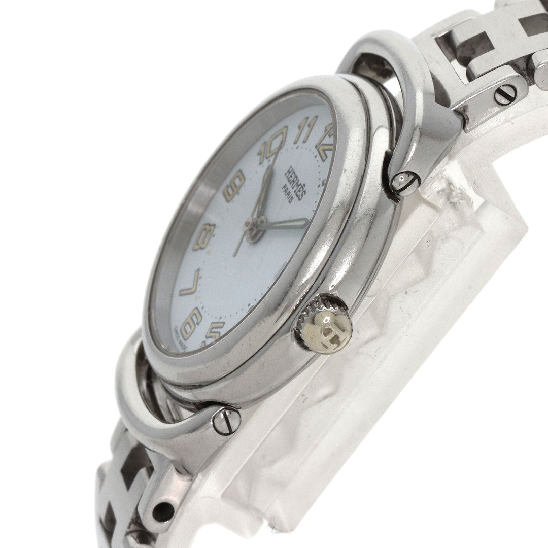 HERMES Watches Quartz PU2.210 Stainless Steel , Stainless Steel Silver Pullman blue dial Women Used Authentic