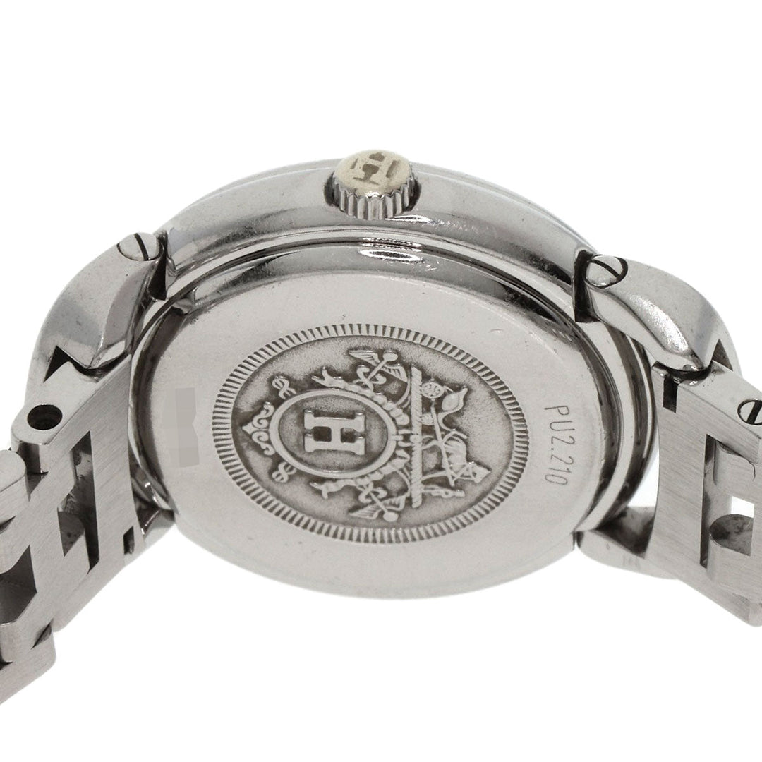 HERMES Watches Quartz PU2.210 Stainless Steel , Stainless Steel Silver Pullman blue dial Women Used Authentic
