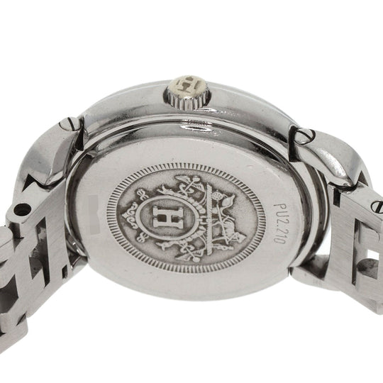HERMES Watches Quartz PU2.210 Stainless Steel , Stainless Steel Silver Pullman blue dial Women Used Authentic