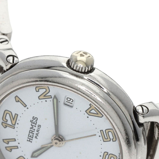 HERMES Watches Quartz PU2.210 Stainless Steel , Stainless Steel Silver Pullman blue dial Women Used Authentic