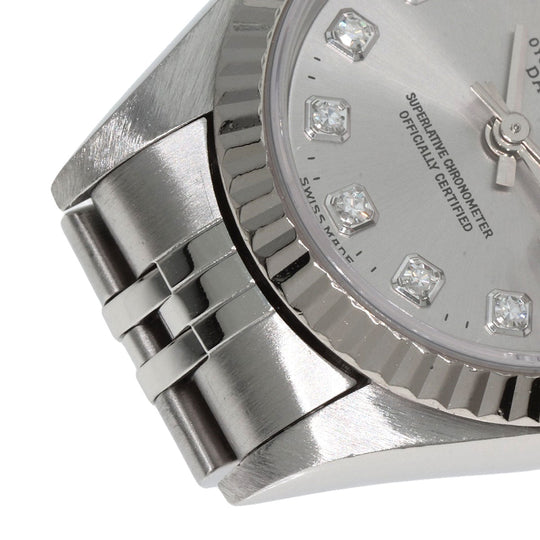 ROLEX Watches Mechanical Automatic 79174G Stainless Steel , Stainless Steel , K18WG Silver Datejust 10P Diamond Silver dial Women Used Authentic