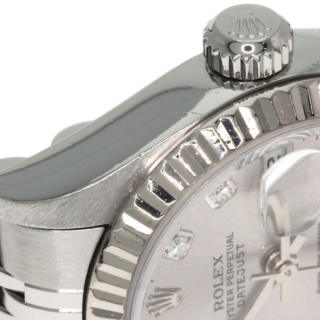 ROLEX Watches Mechanical Automatic 79174G Stainless Steel , Stainless Steel , K18WG Silver Datejust 10P Diamond Silver dial Women Used Authentic